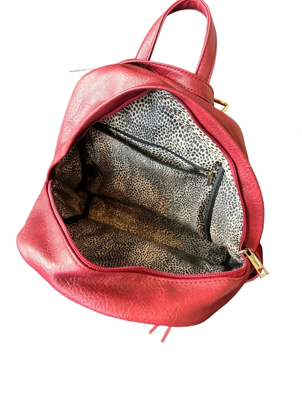 Stylish Pink Faux Leather Backpack with Tassel